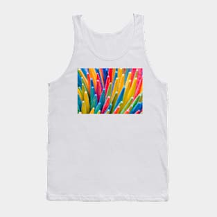 Colorful Macro Wooden Toothpicks Abstract Photography Tank Top